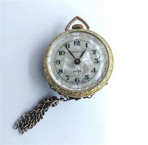 fake swiss made pendant watch lucerne floral embossed